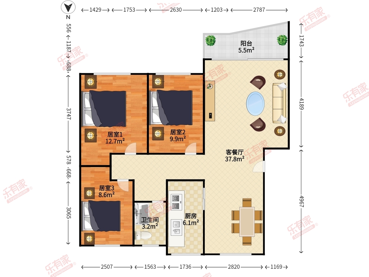 锦滨苑 3房2厅1卫 97㎡-佛山锦滨苑租房