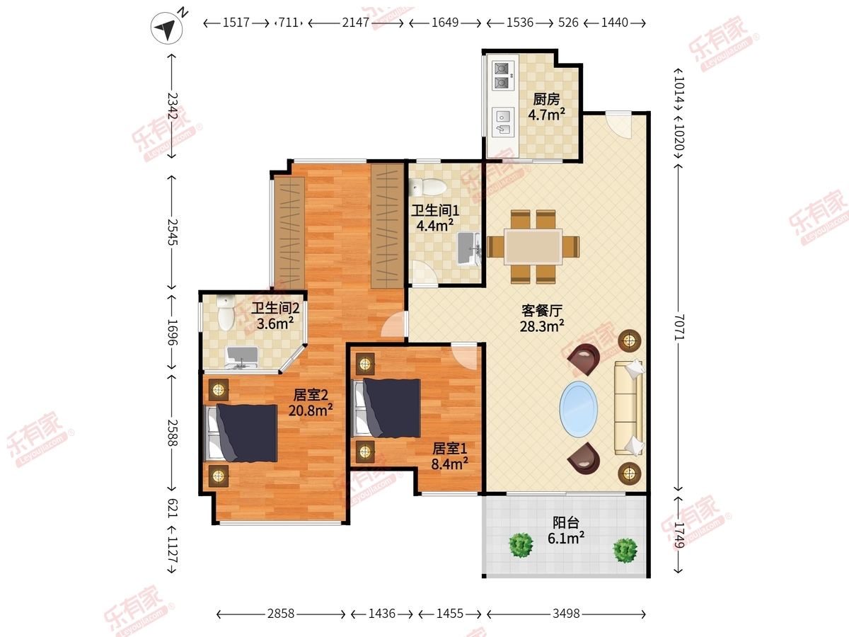 莱蒙水榭春天三期户型图