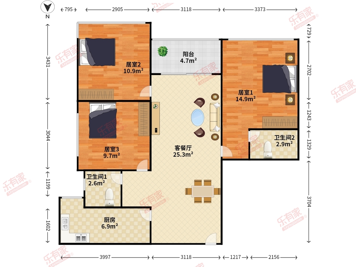 四季名门雅居户型图