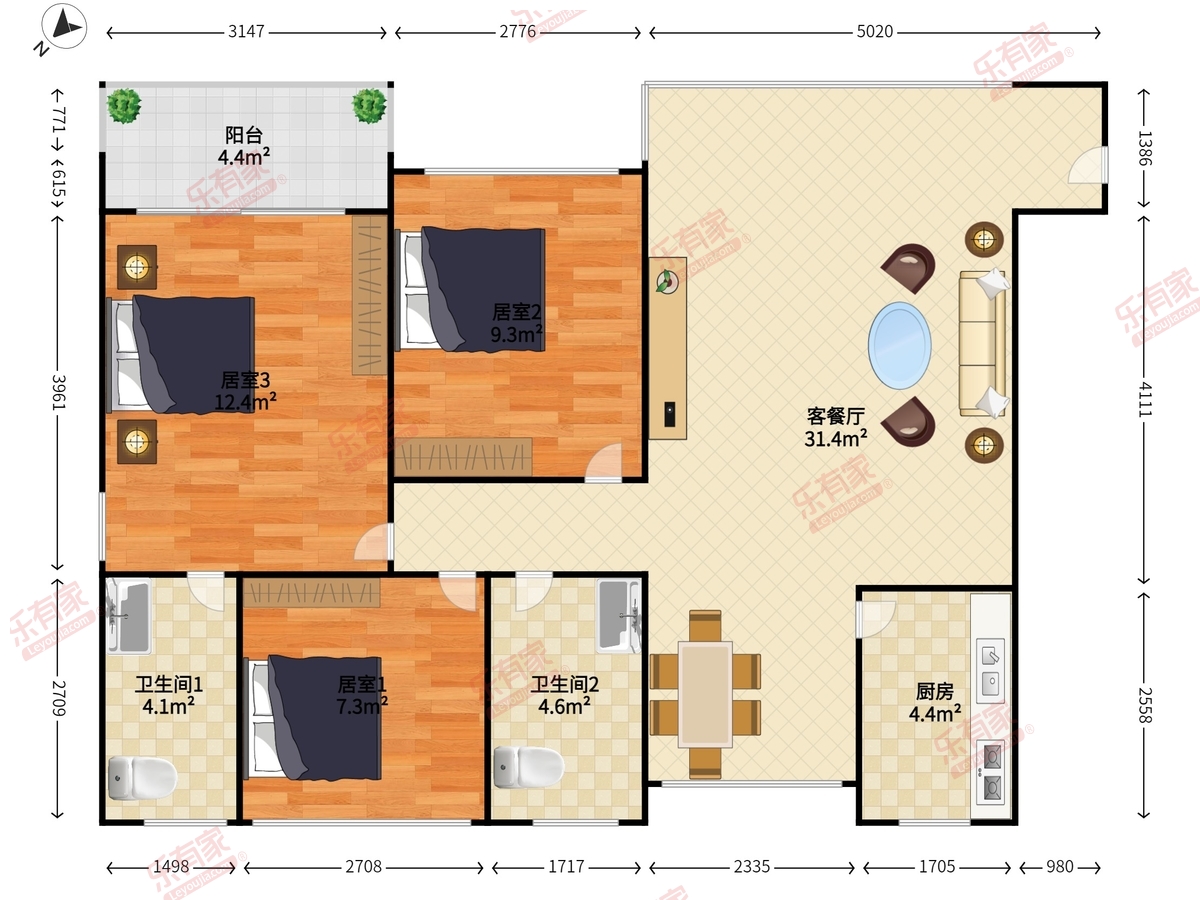中森双子座公馆户型图