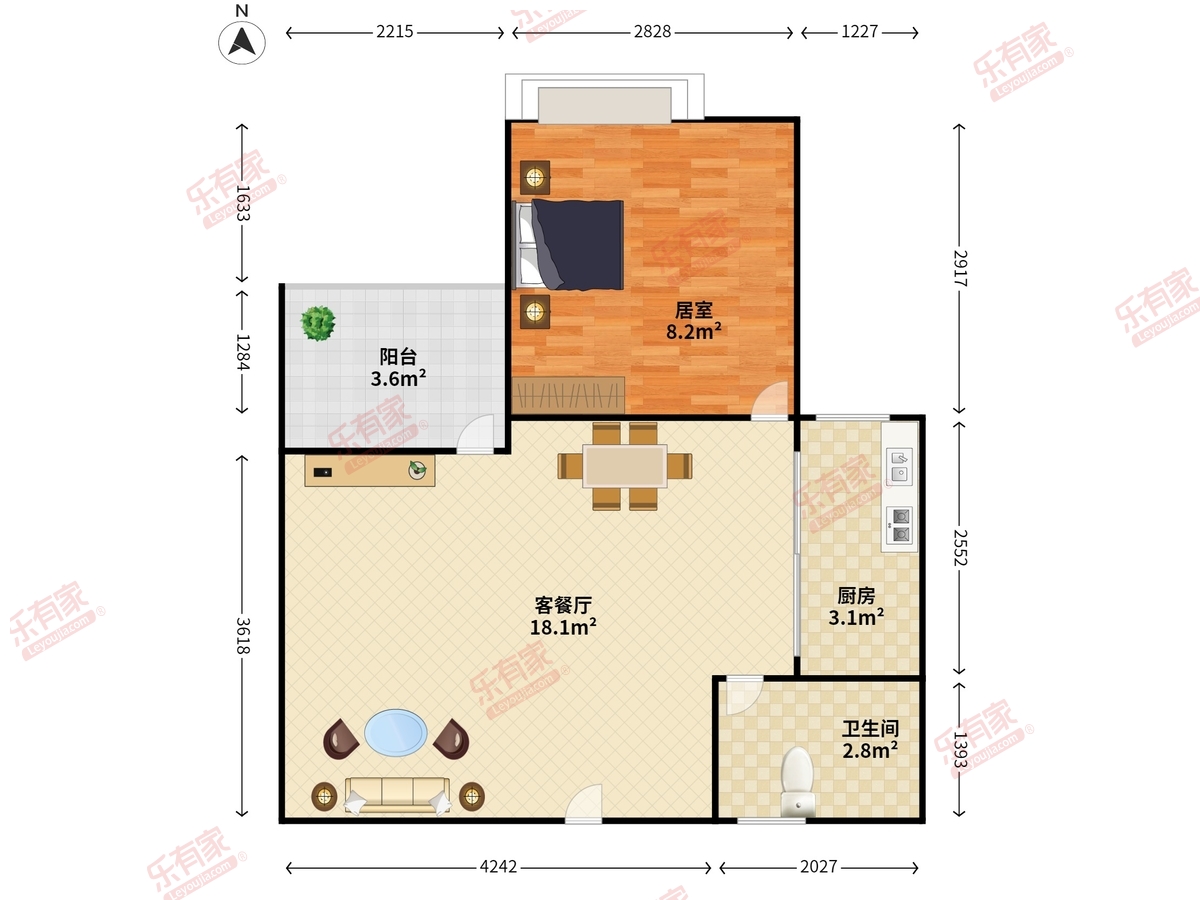 典雅居 1房2厅1卫 48.58㎡-深圳典雅居租房