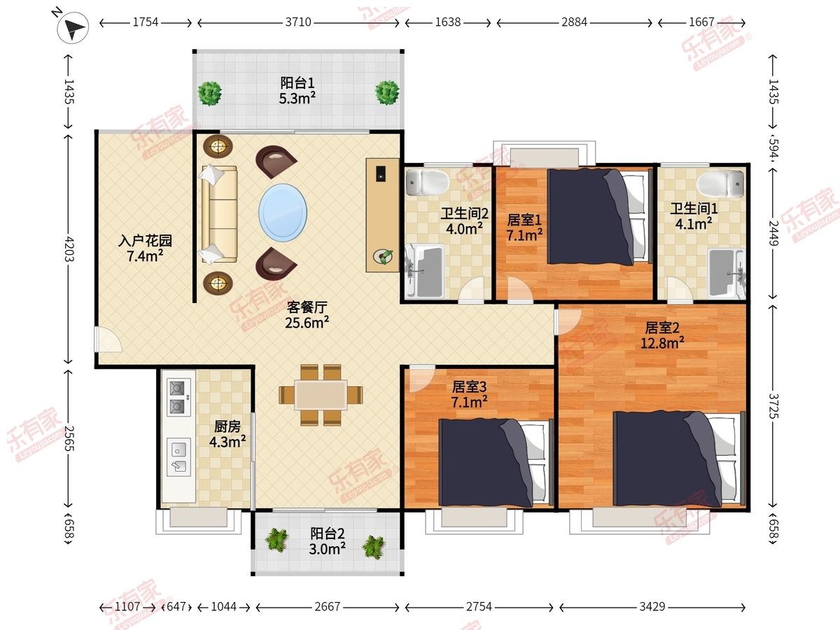 佳诚富鸿花园户型图