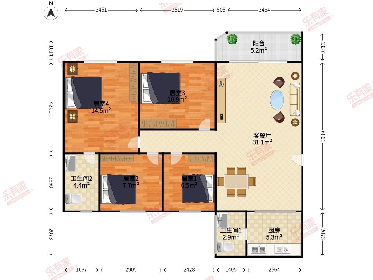 长江花园户型图