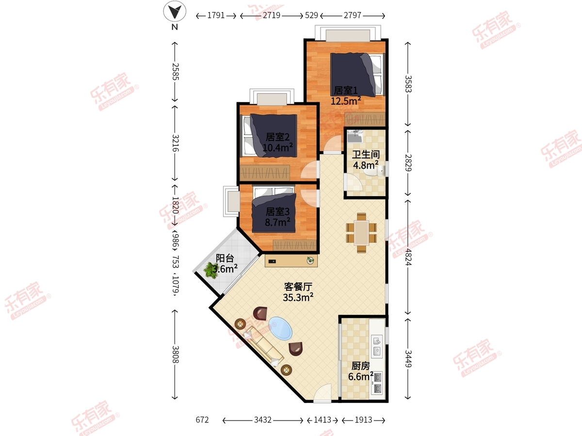 梅林一村十一区 3房2厅1卫 96㎡-深圳梅林一村十一区租房