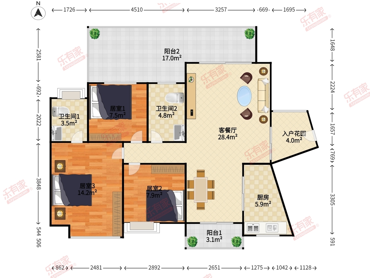 聚龙苑二期户型图