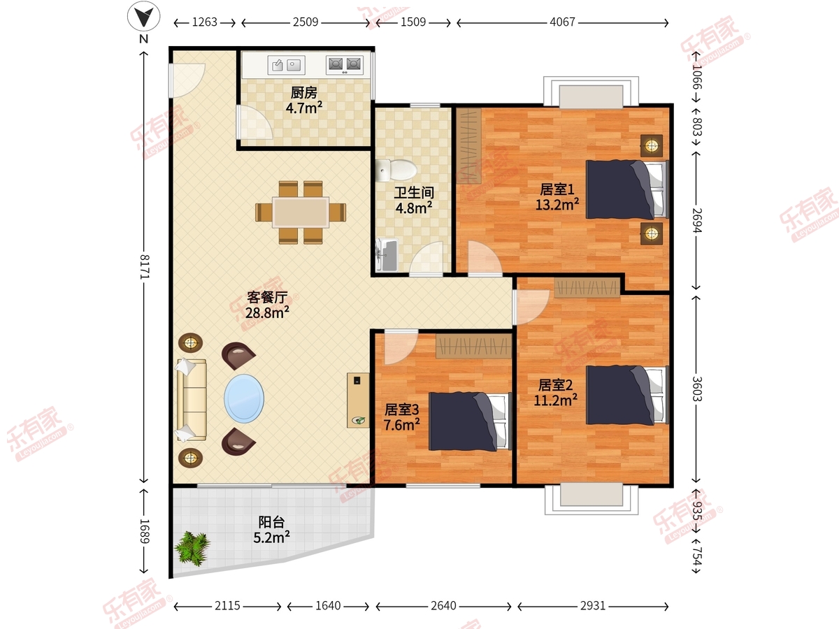 蟠龙居户型图