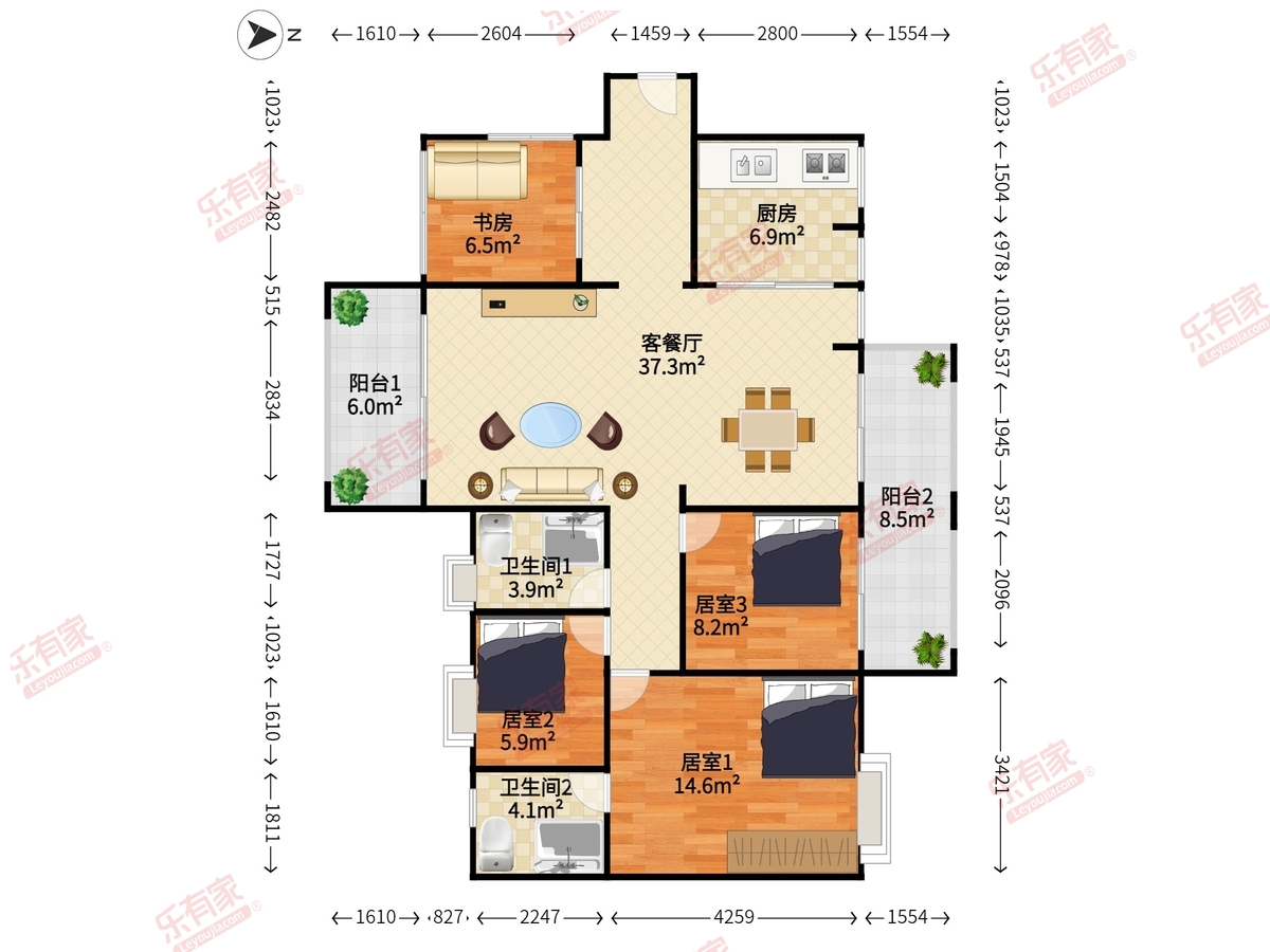 鑫月城1期户型图