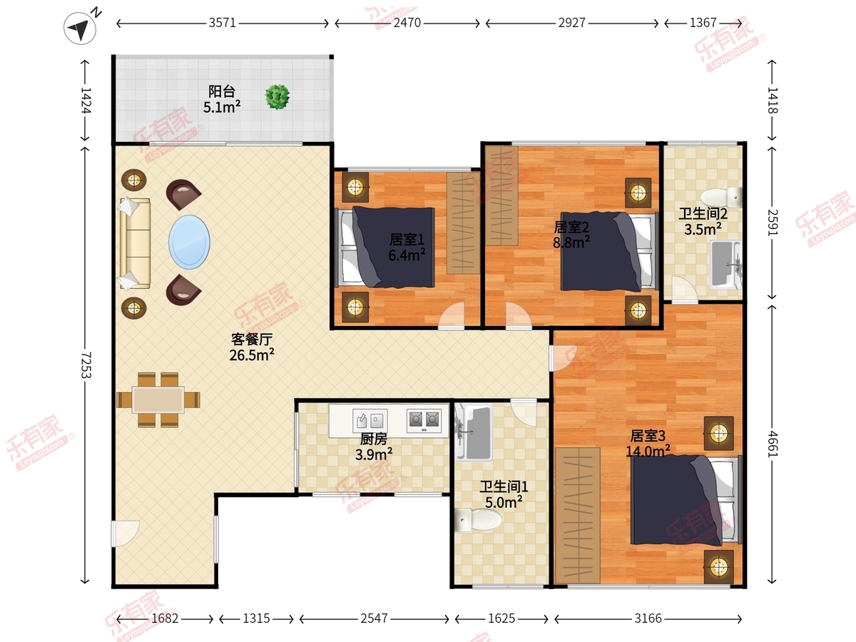 地铁锦上花园户型图