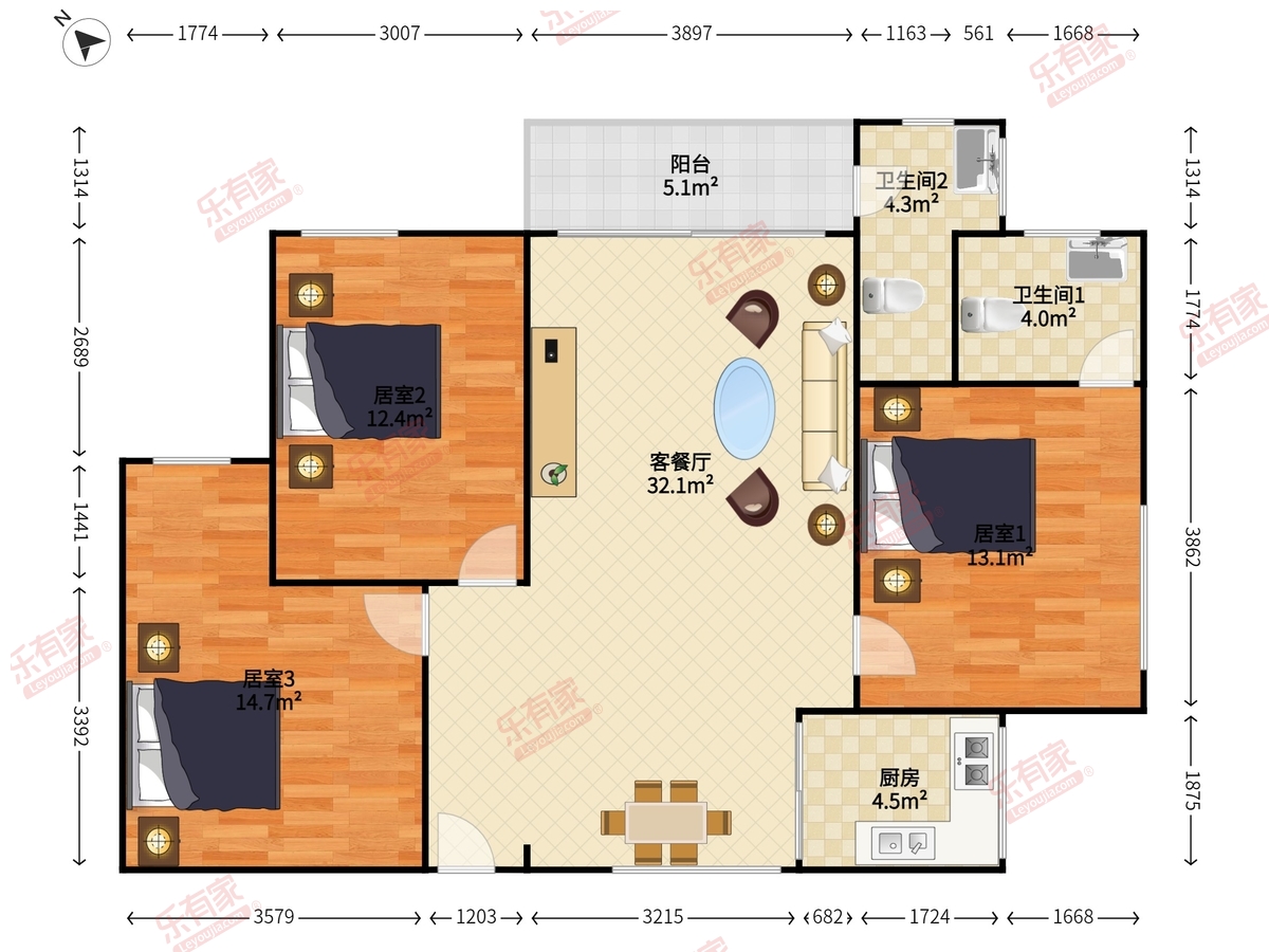 光南街小区 2房2厅1卫 63㎡-广州光南街小区二手房