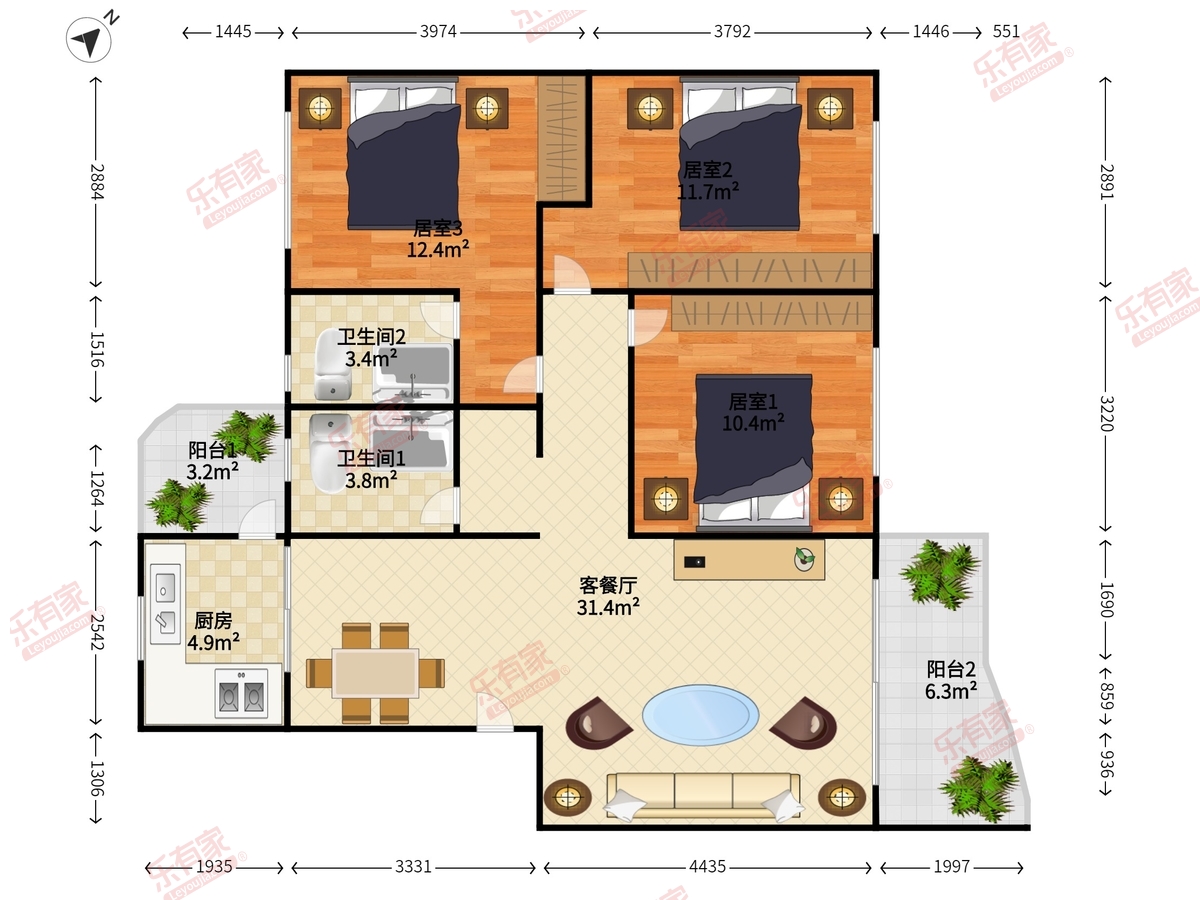 海滨城广场一期户型图