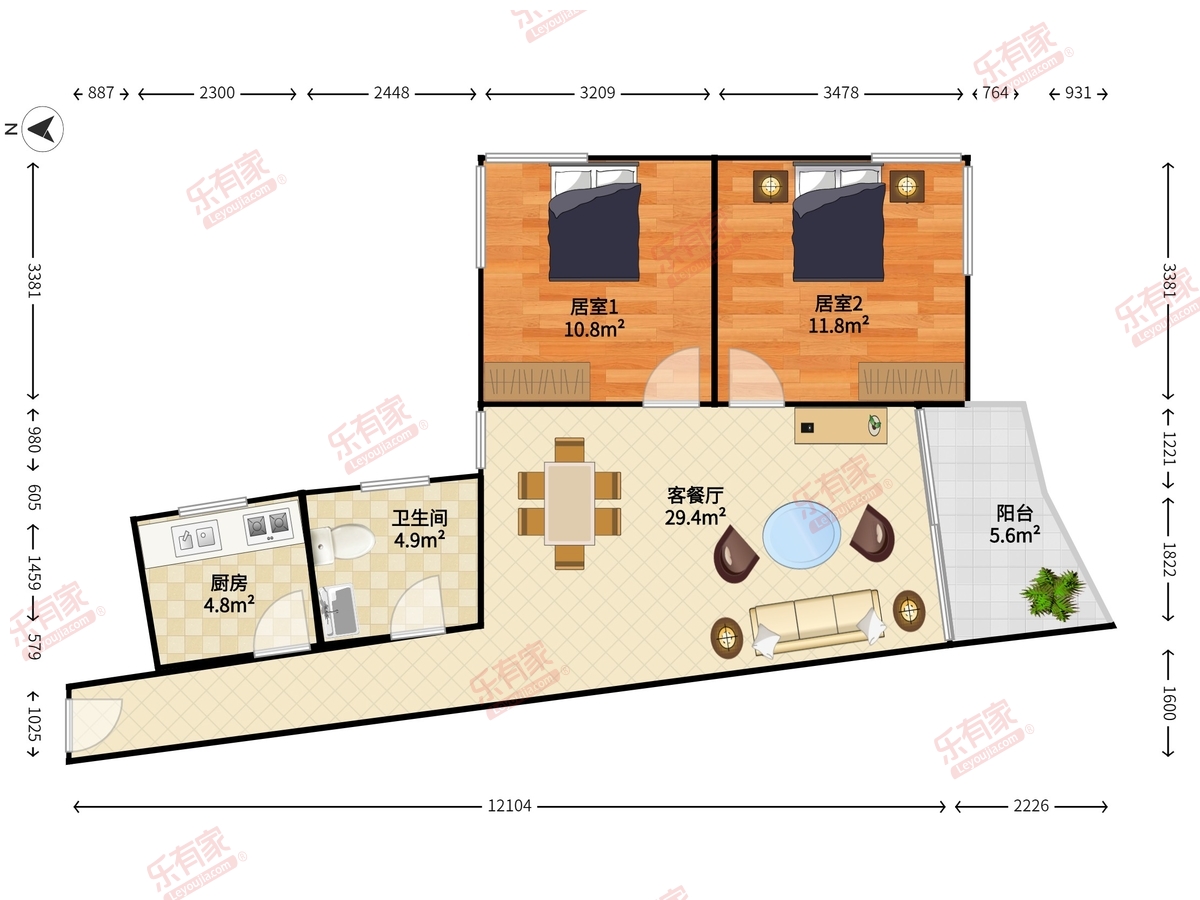 下步庙北区 2房2厅1卫 79㎡-深圳下步庙北区租房