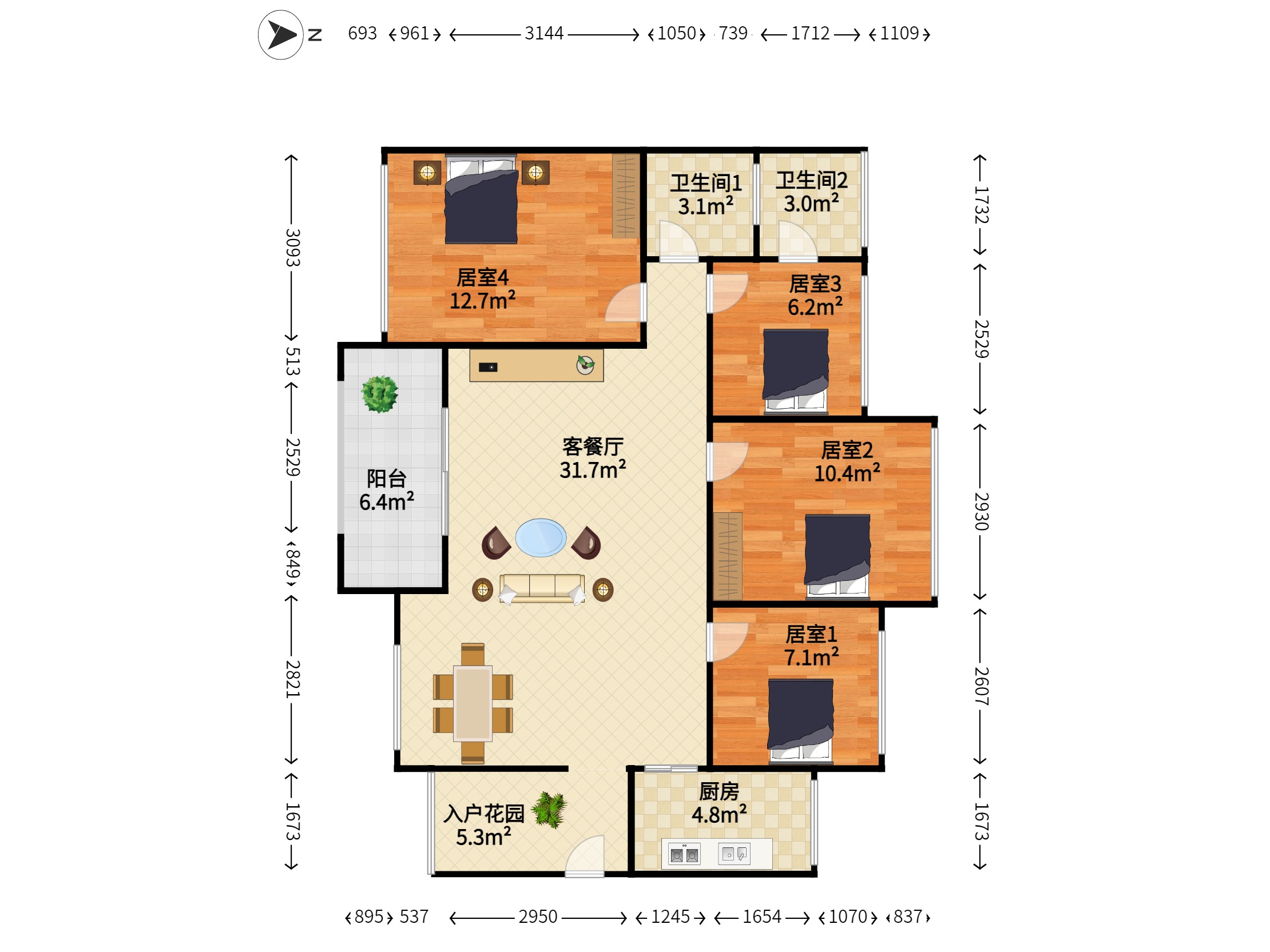 御景台雅园 4房2厅2卫 87.08㎡-江门御景台雅园租房