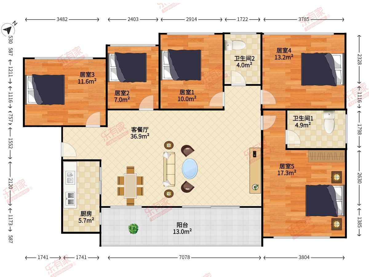鸿荣源壹成中心花园7区户型图