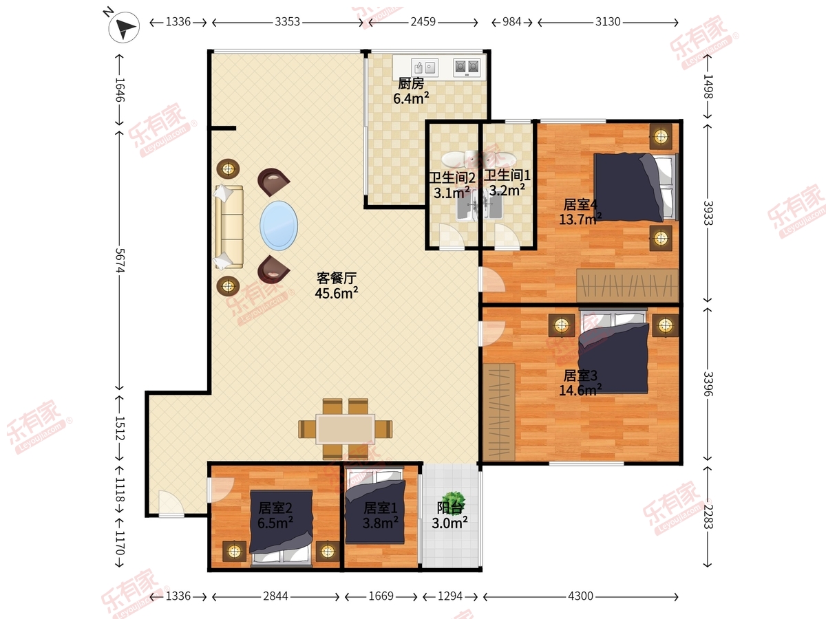 天河北苑户型图