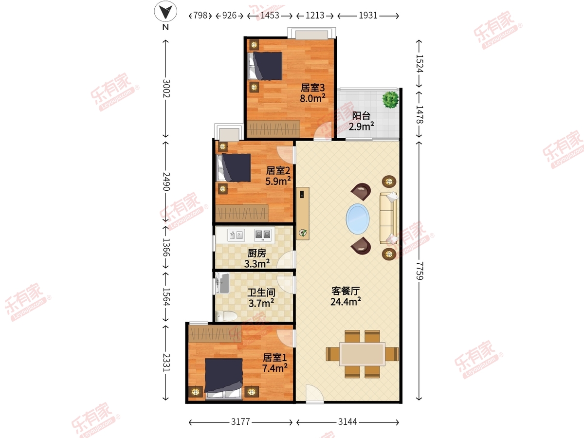 蓝天绿都家园户型图