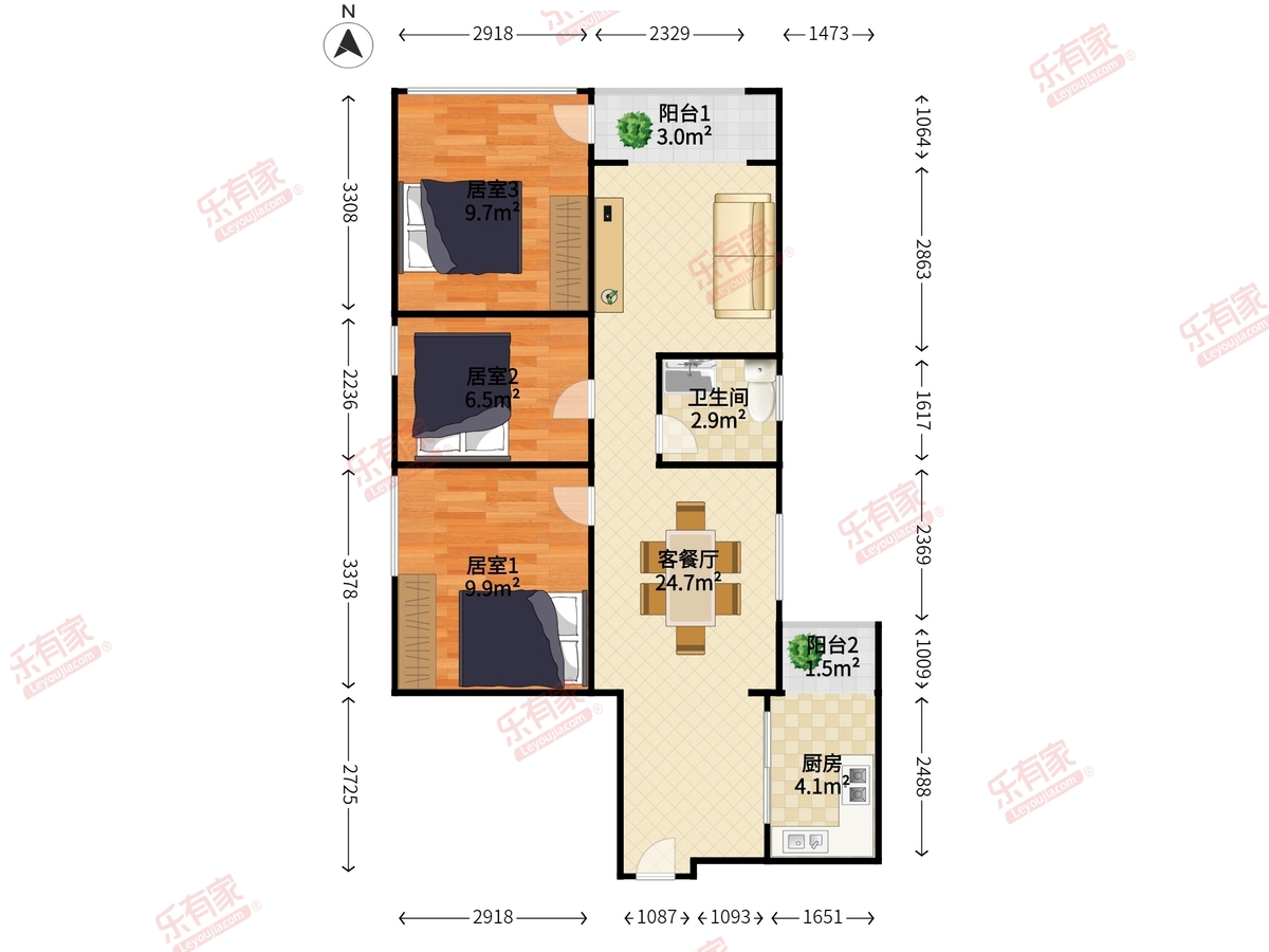 新港鸿花园户型图