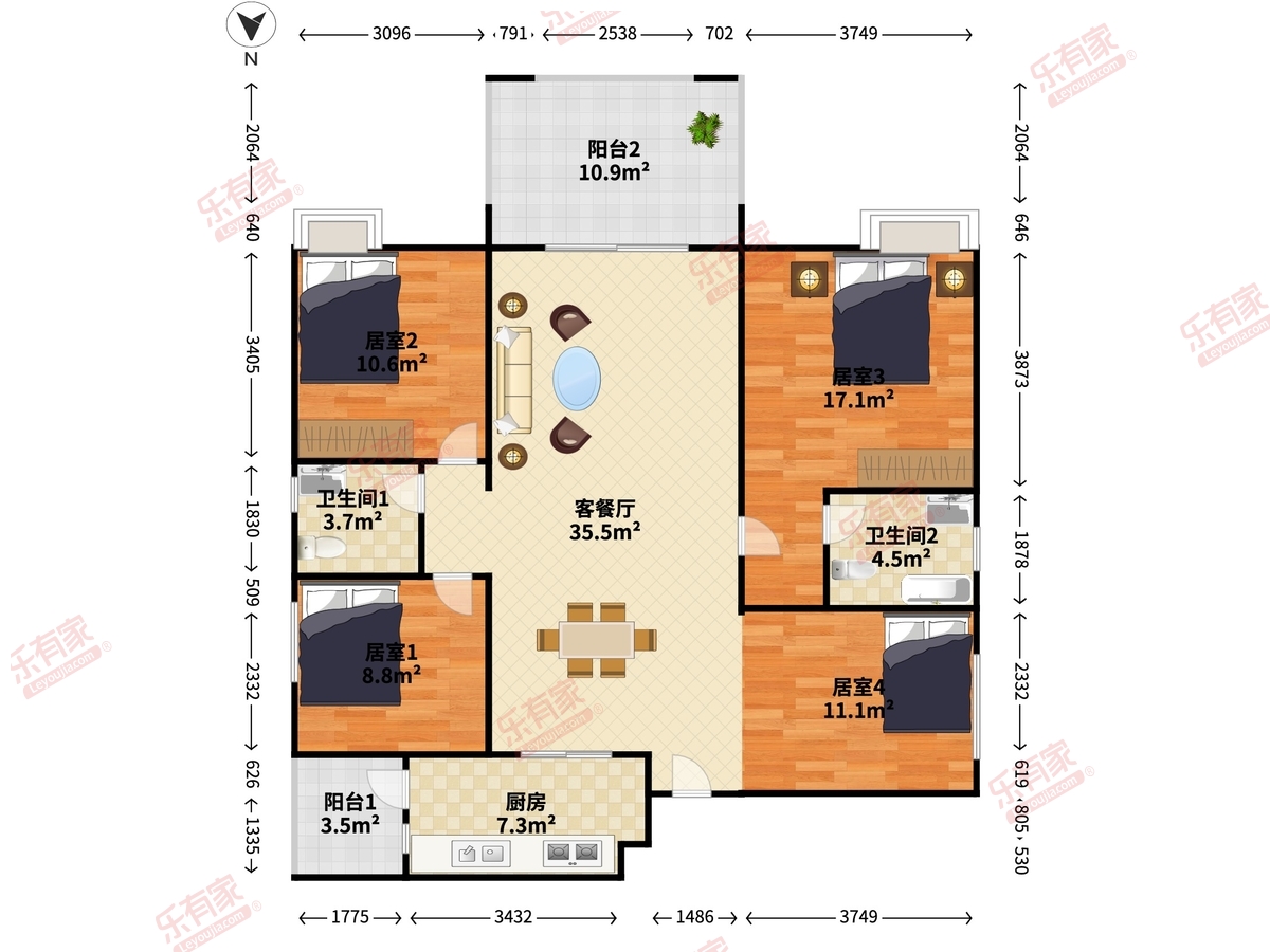 远洋城荣域（A4A5)户型图