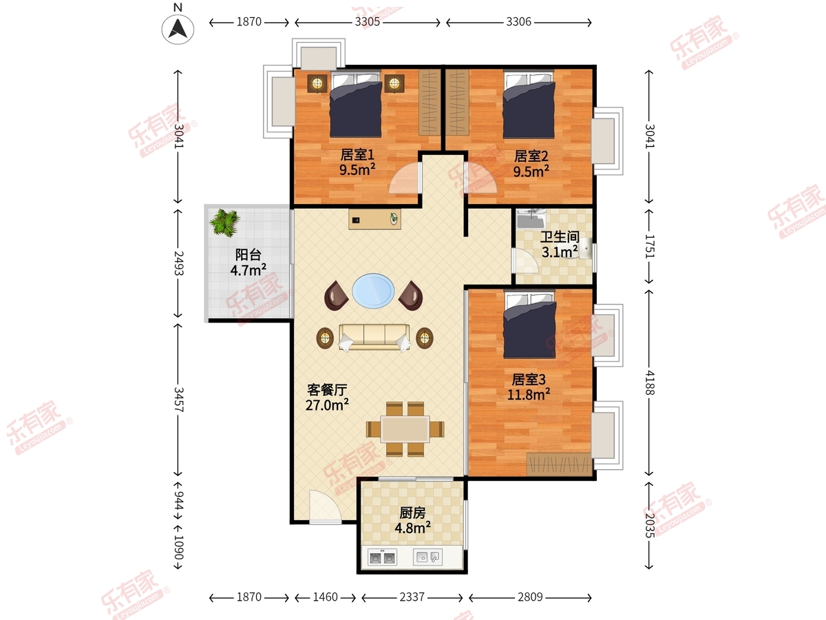 彩田村户型图