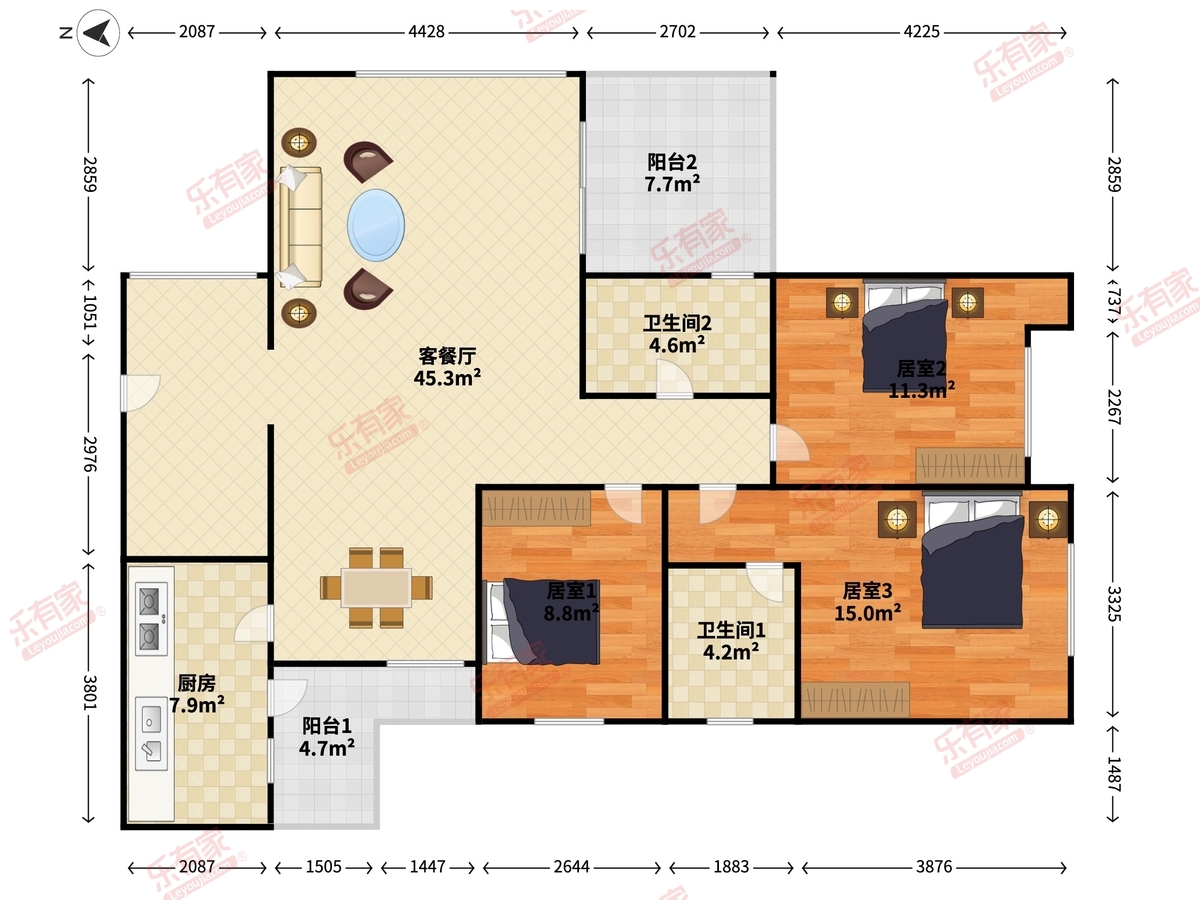 远洋城美域（A16）户型图