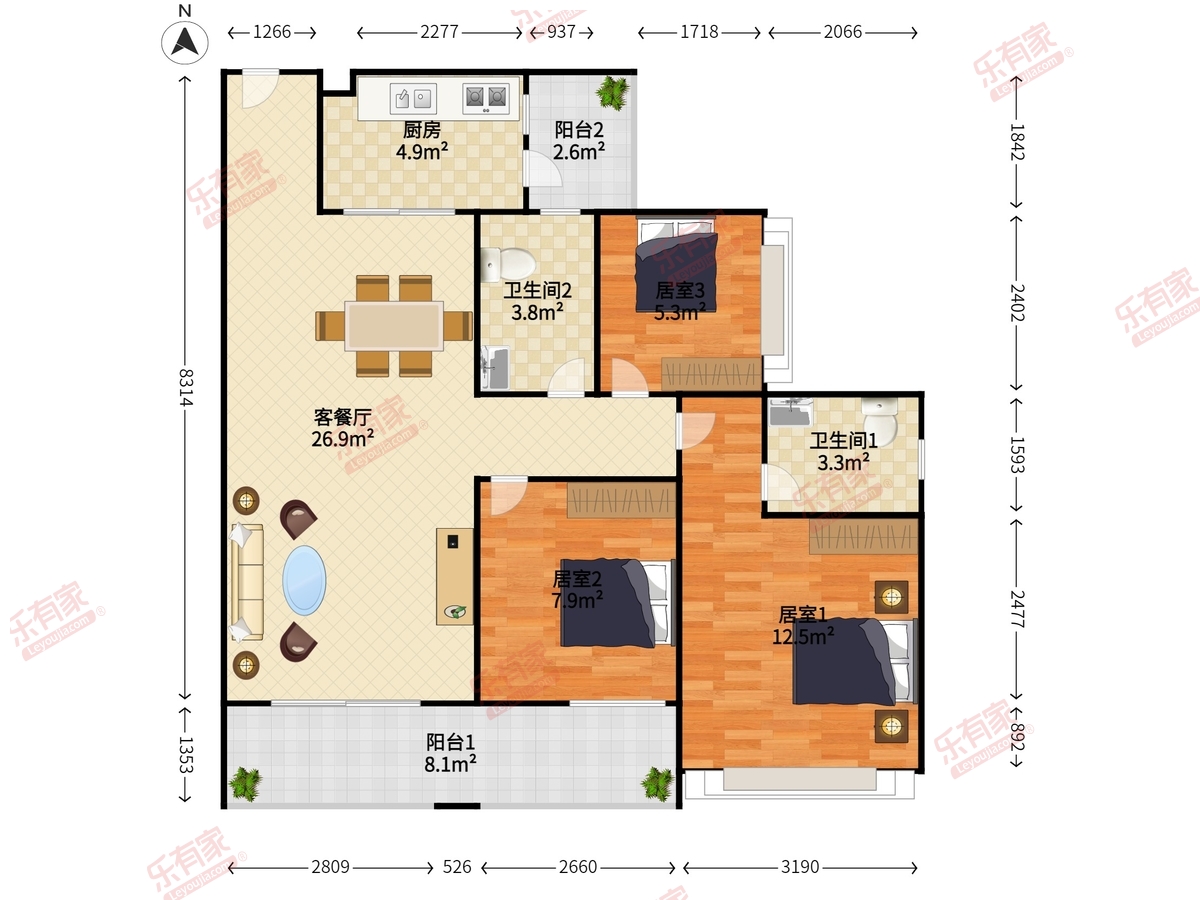 富沙湾花园户型图