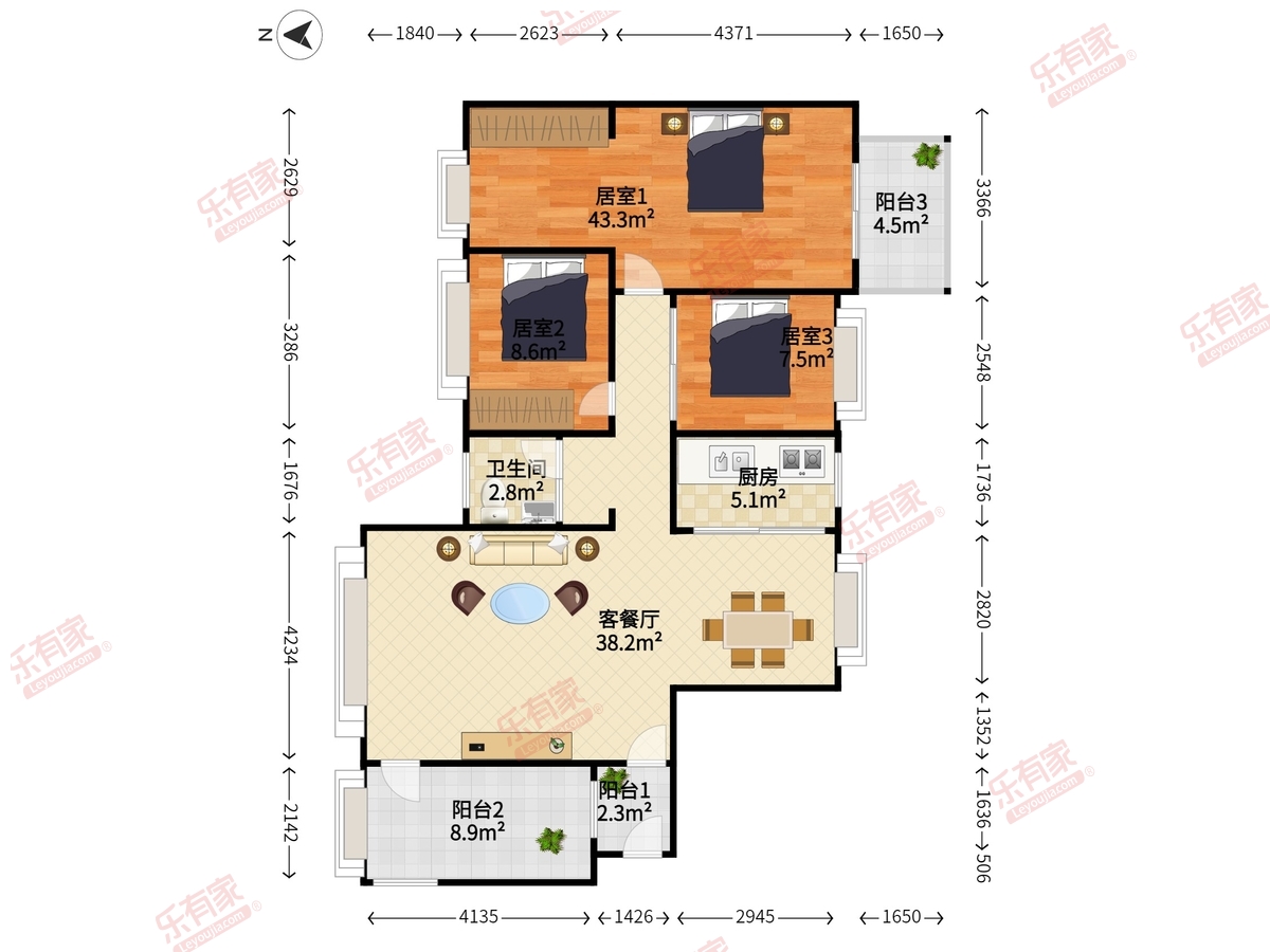 翰岭花园户型图