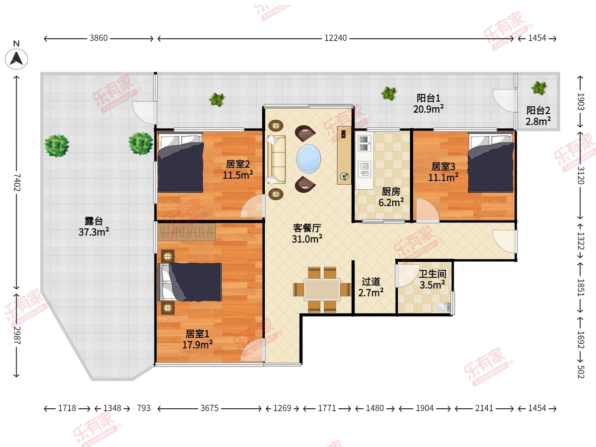 天河东远洋小区户型图