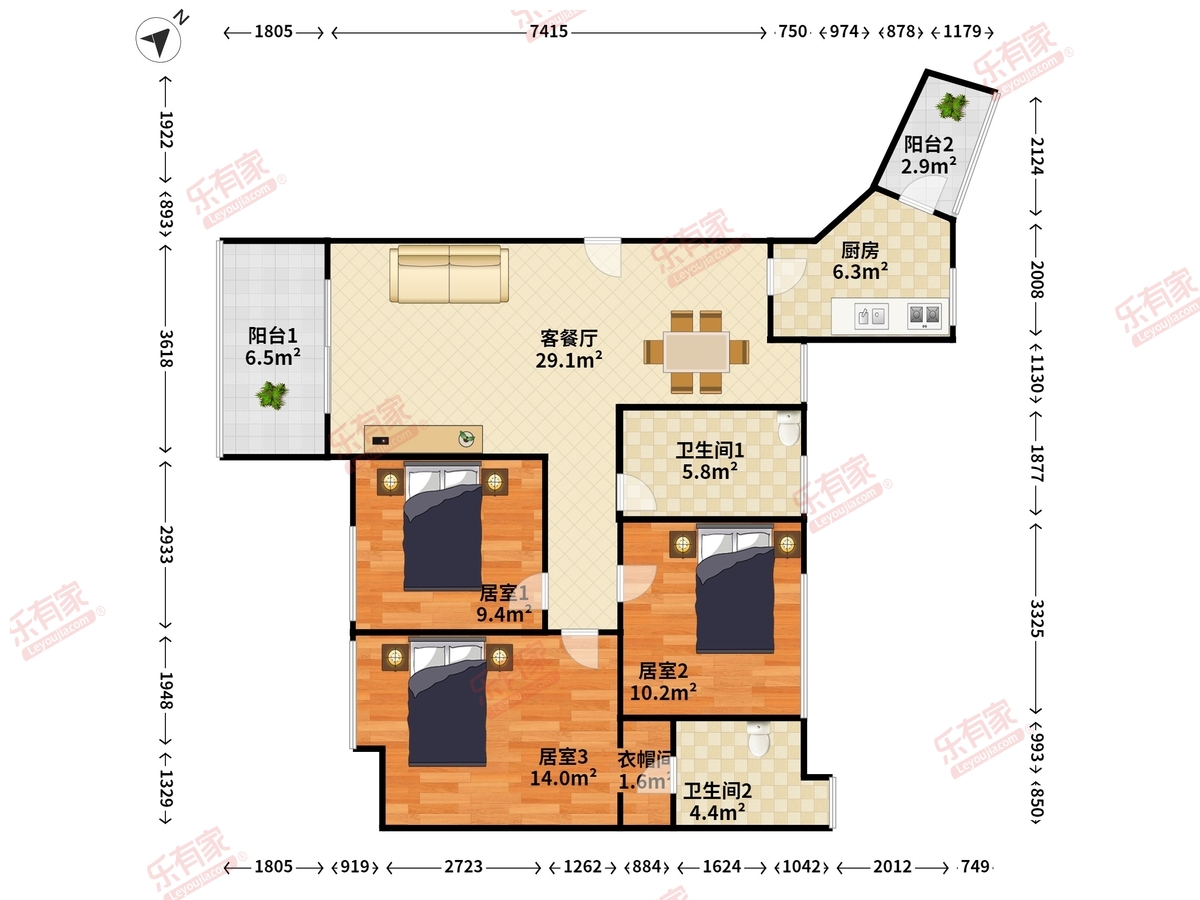 国香山花园户型图