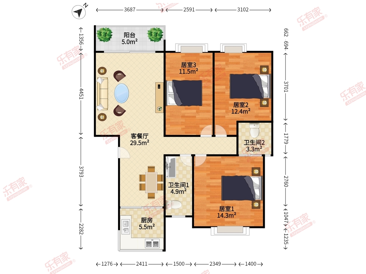 登科花园户型图