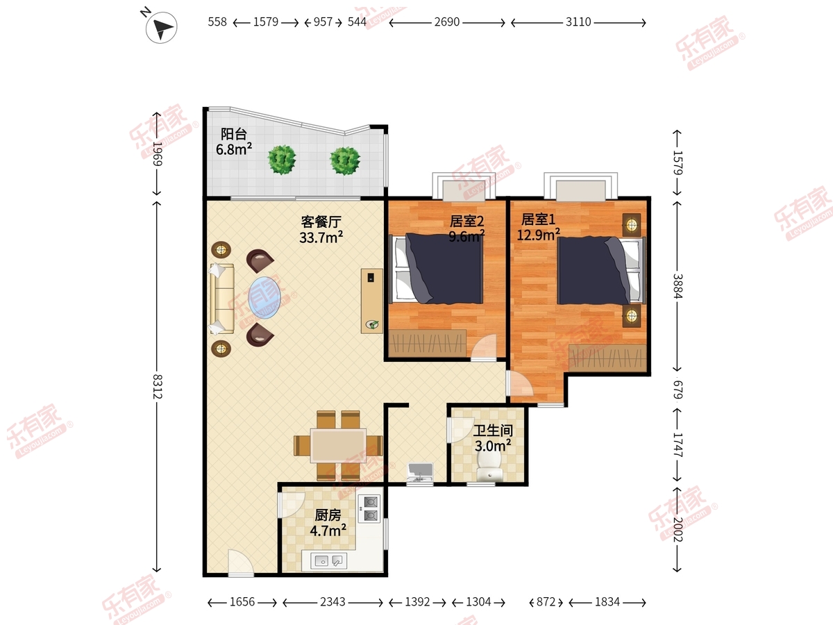 后海名苑居户型图