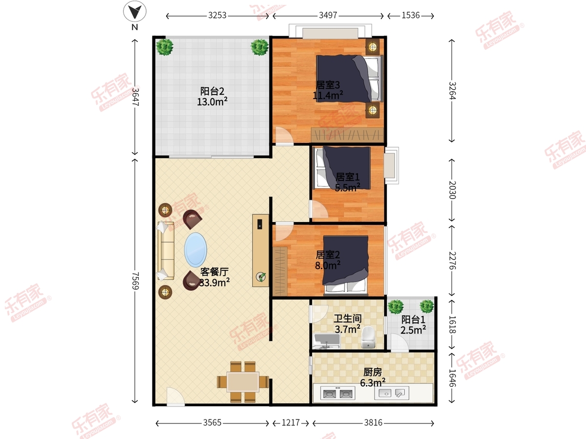 华业玫瑰郡户型图