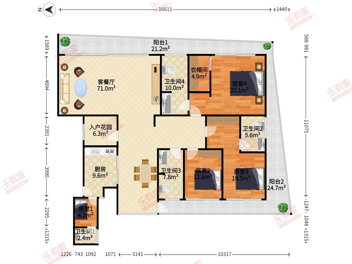 汉京九榕台户型图