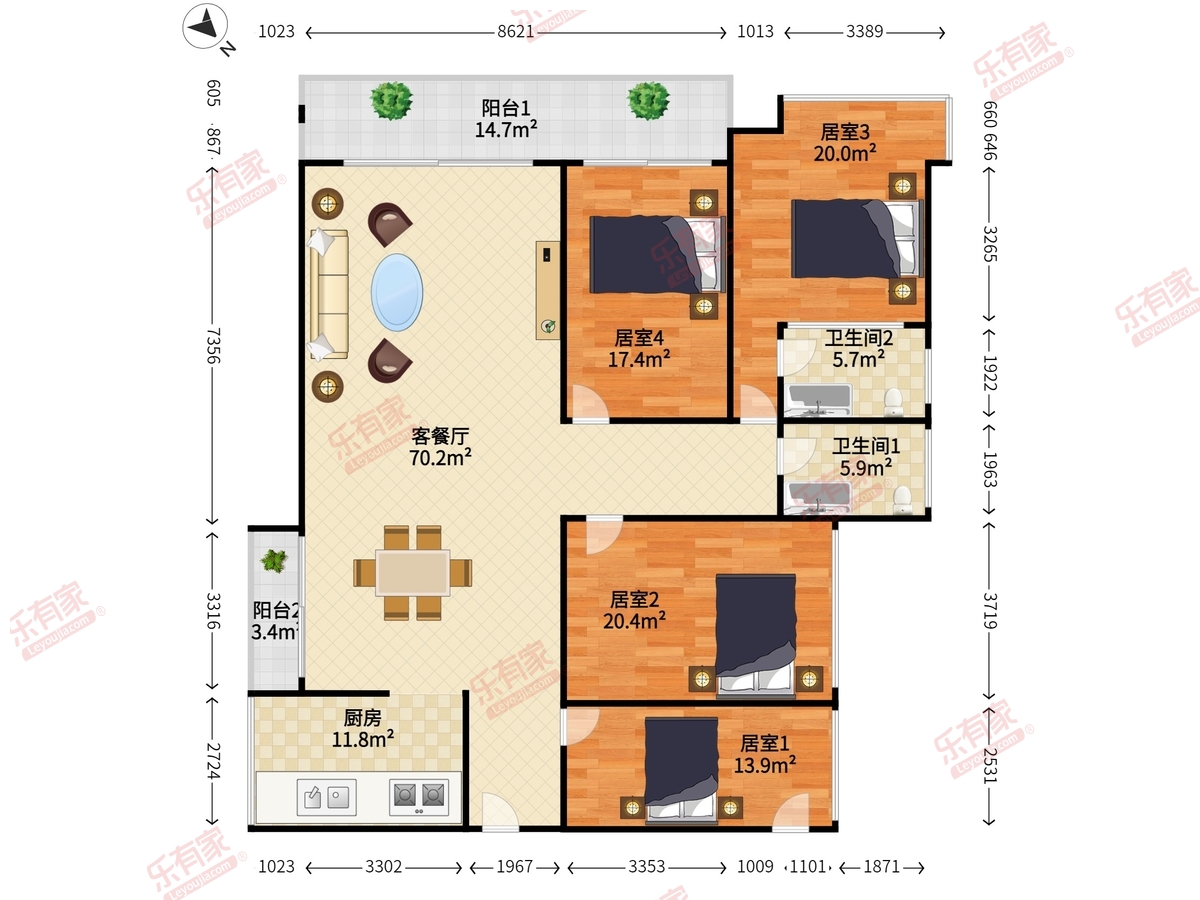 恒地悦山湖花园户型图