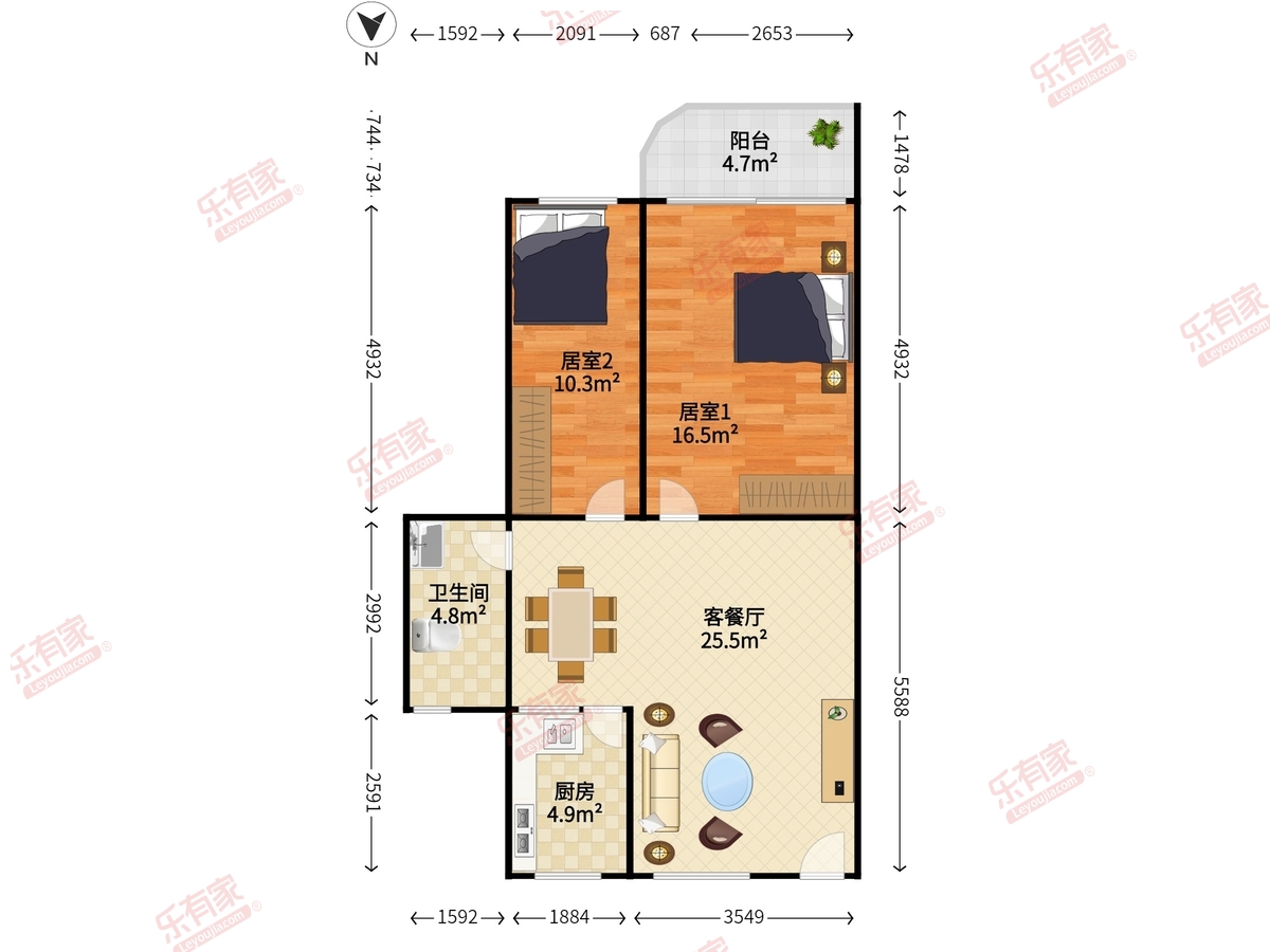 长城二花园户型图
