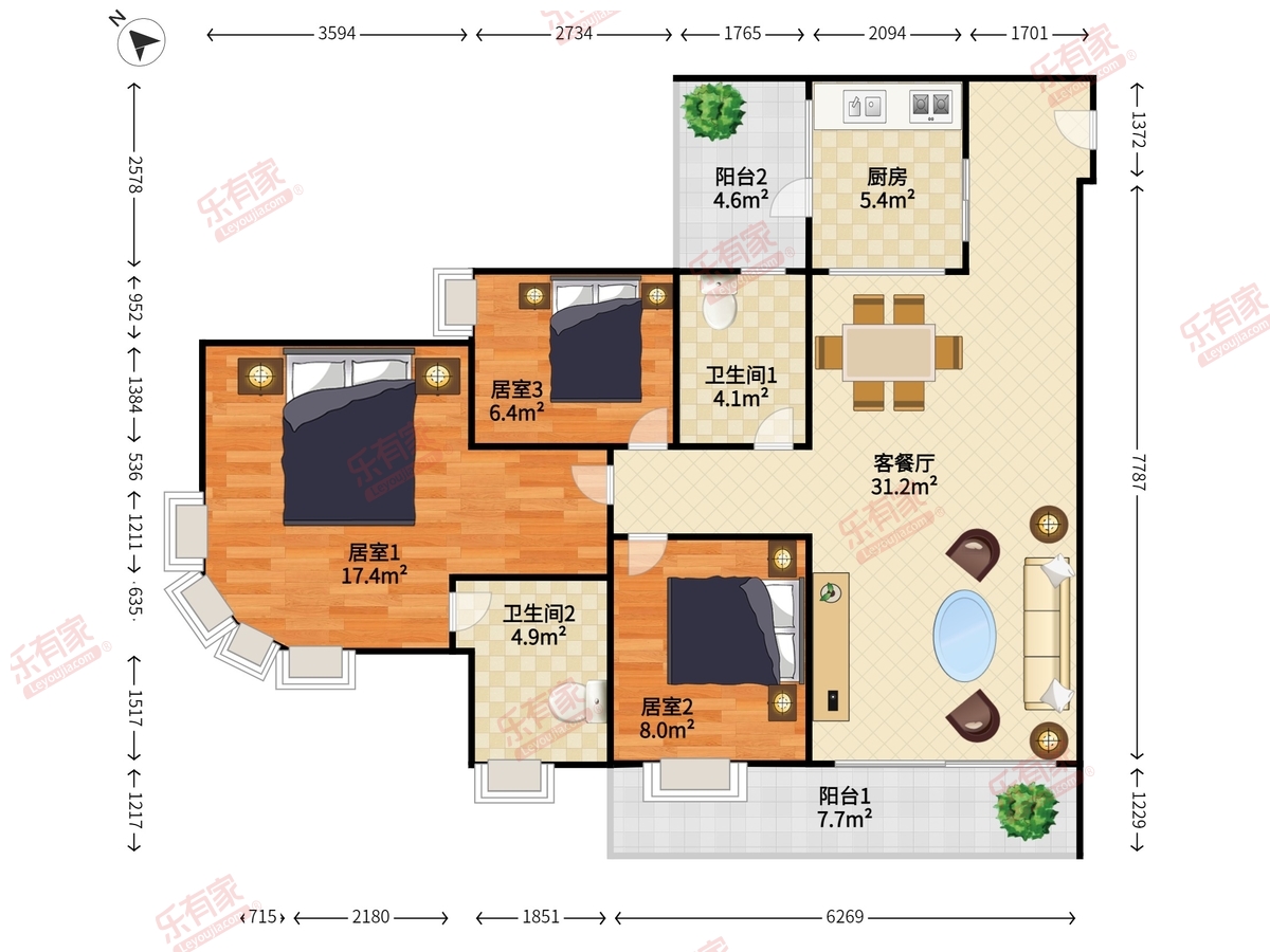 理想蓝堡国际花园户型图