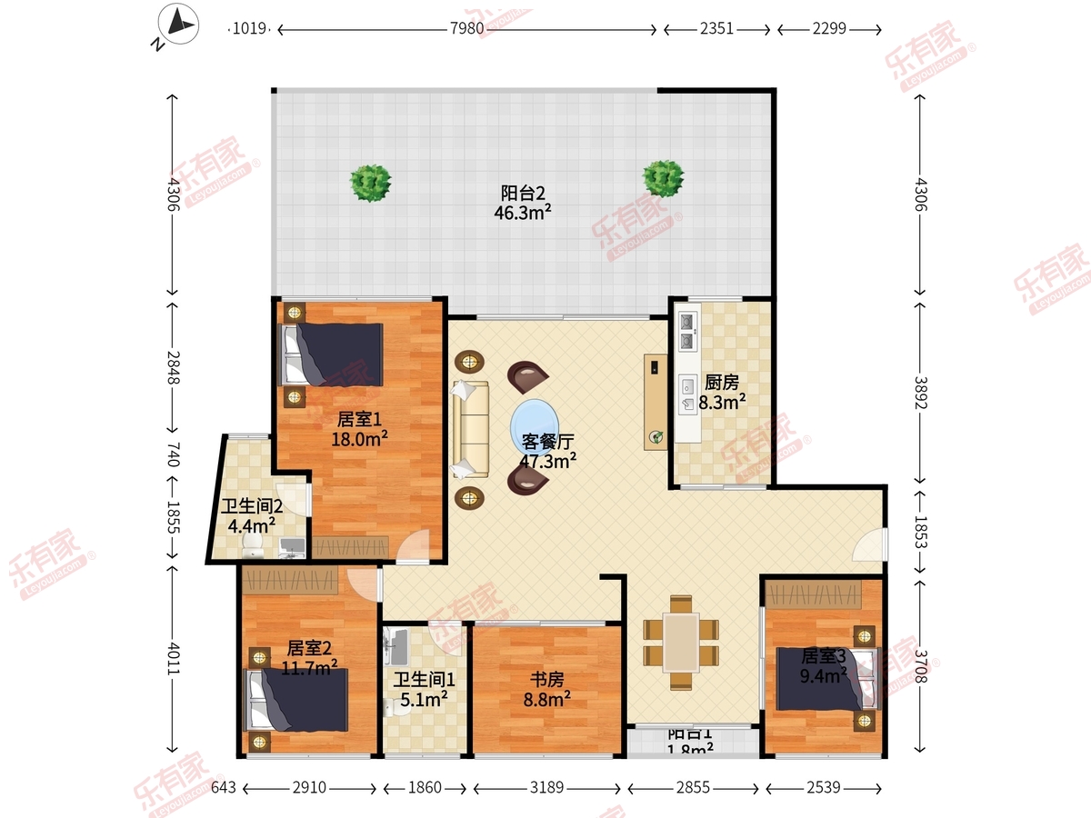 爱地花园二期（徽王府）户型图