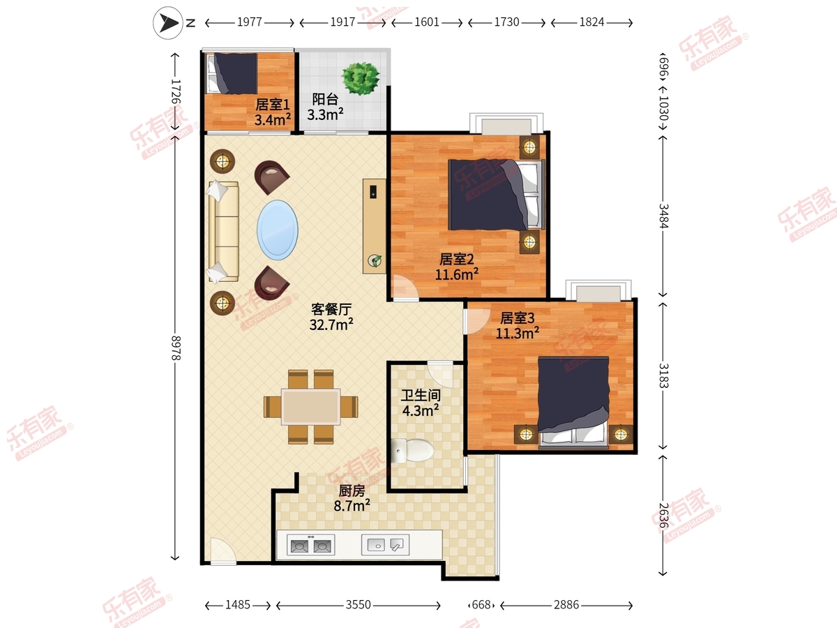 越秀·可逸江畔户型图