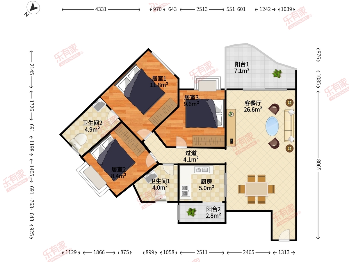 中海深圳湾畔花园户型图