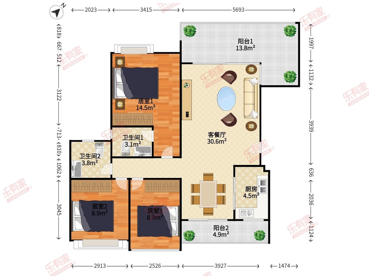 朗晴假日精装3房业主诚心出售