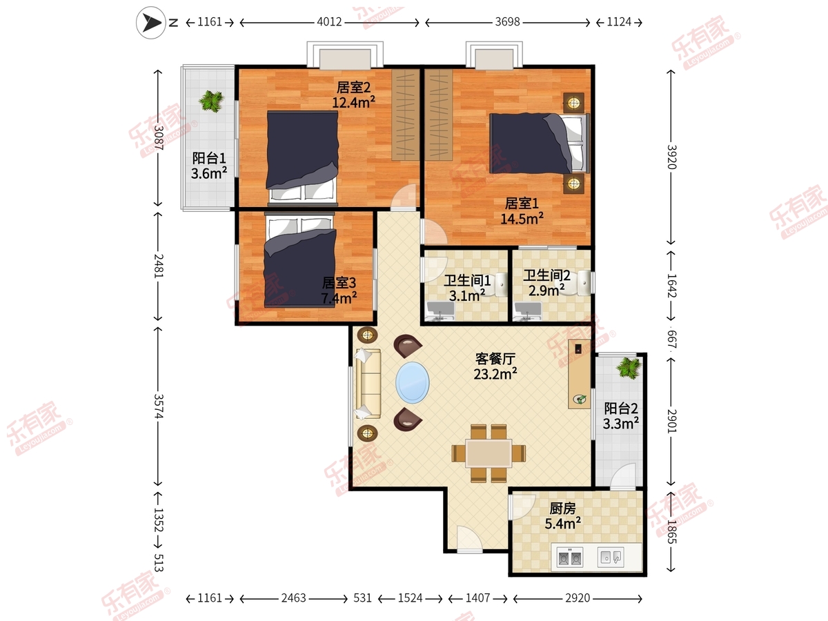 聚福花园二期户型图
