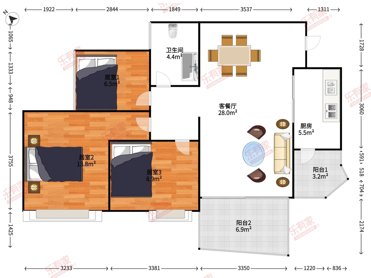 盈彩美居三期户型图