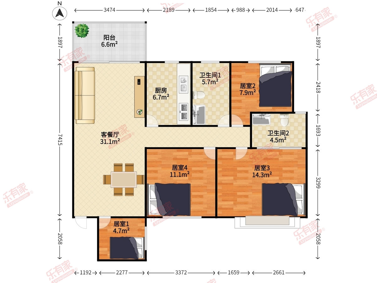 东方半岛花园B区户型图