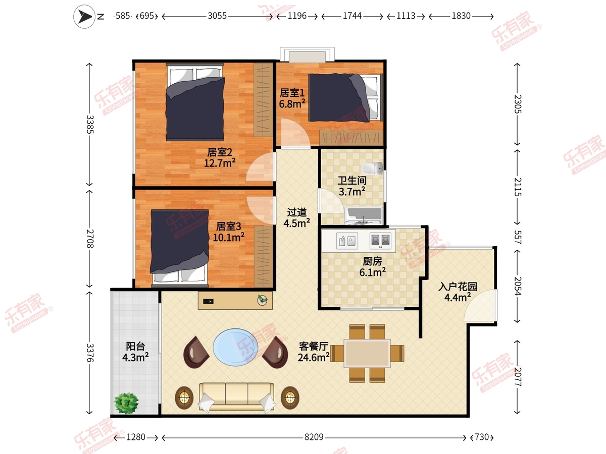 正兆景嘉园 3房2厅1卫 89.3㎡-惠州正兆景嘉园租房