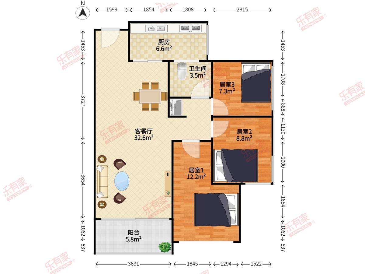 地铁锦上花园3期户型图