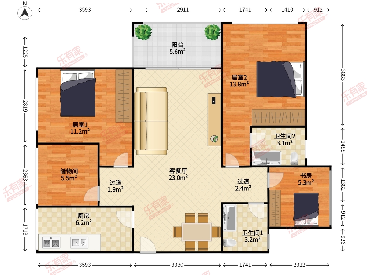 中粮锦云花园户型图