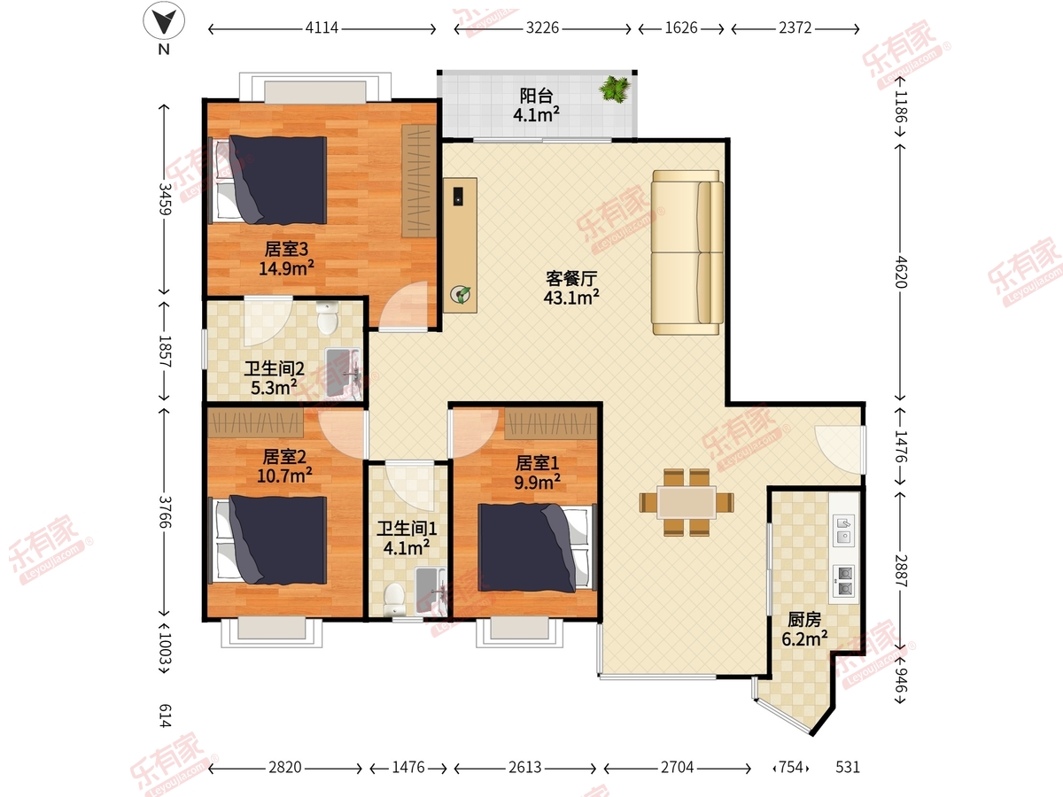 新锦安雅园户型图