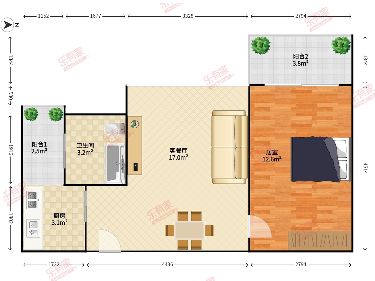米兰公寓户型图