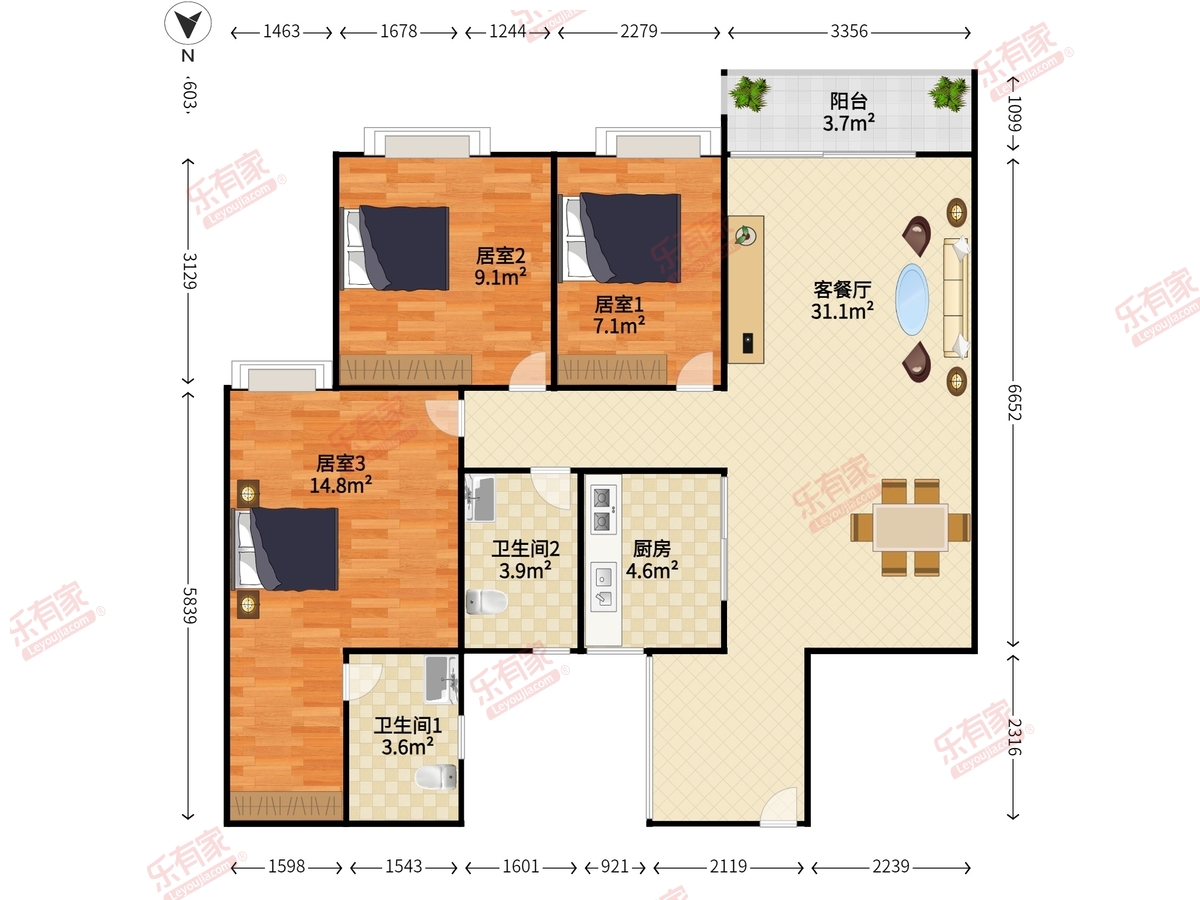 东方骏园1期户型图