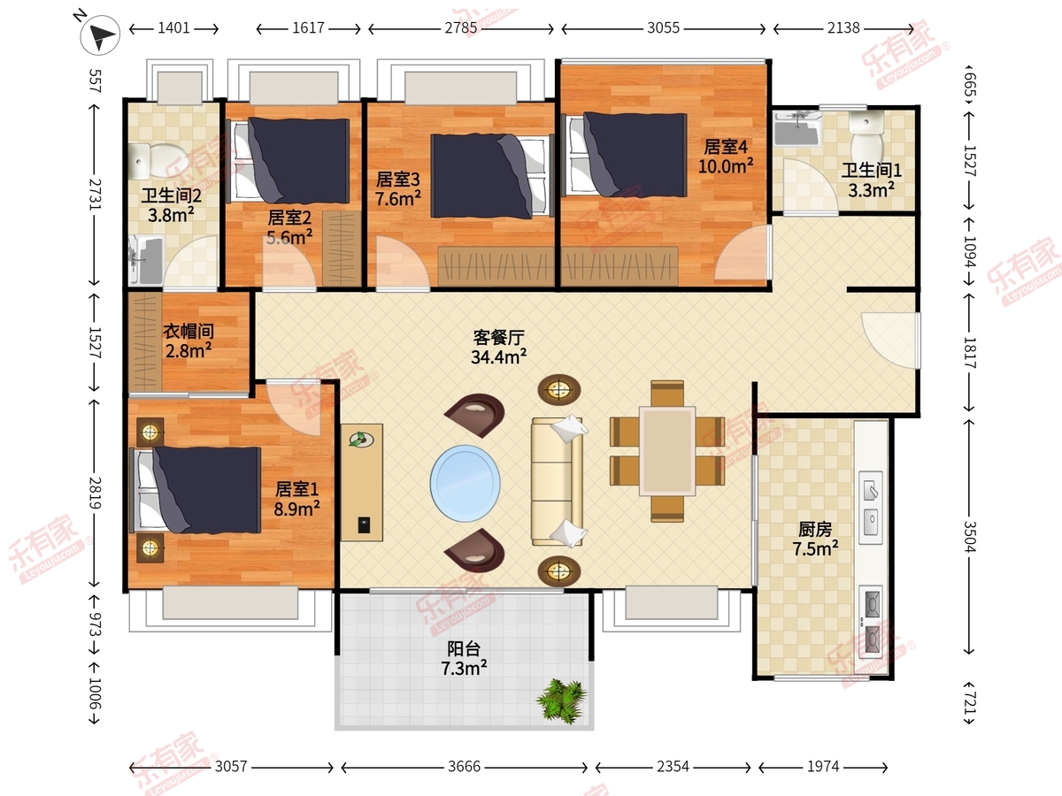 万科星城精装4房