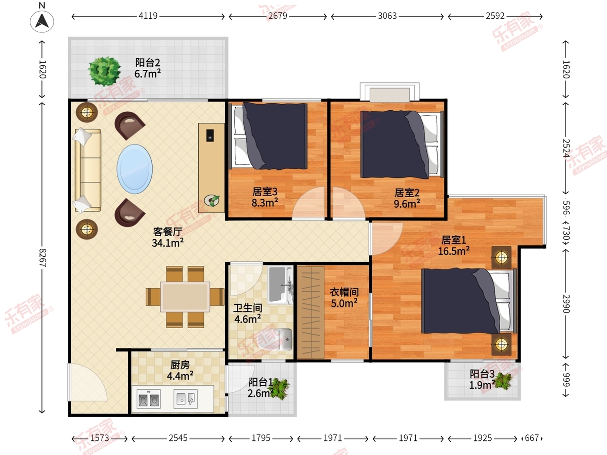 雅居乐鸿禧华庭户型图