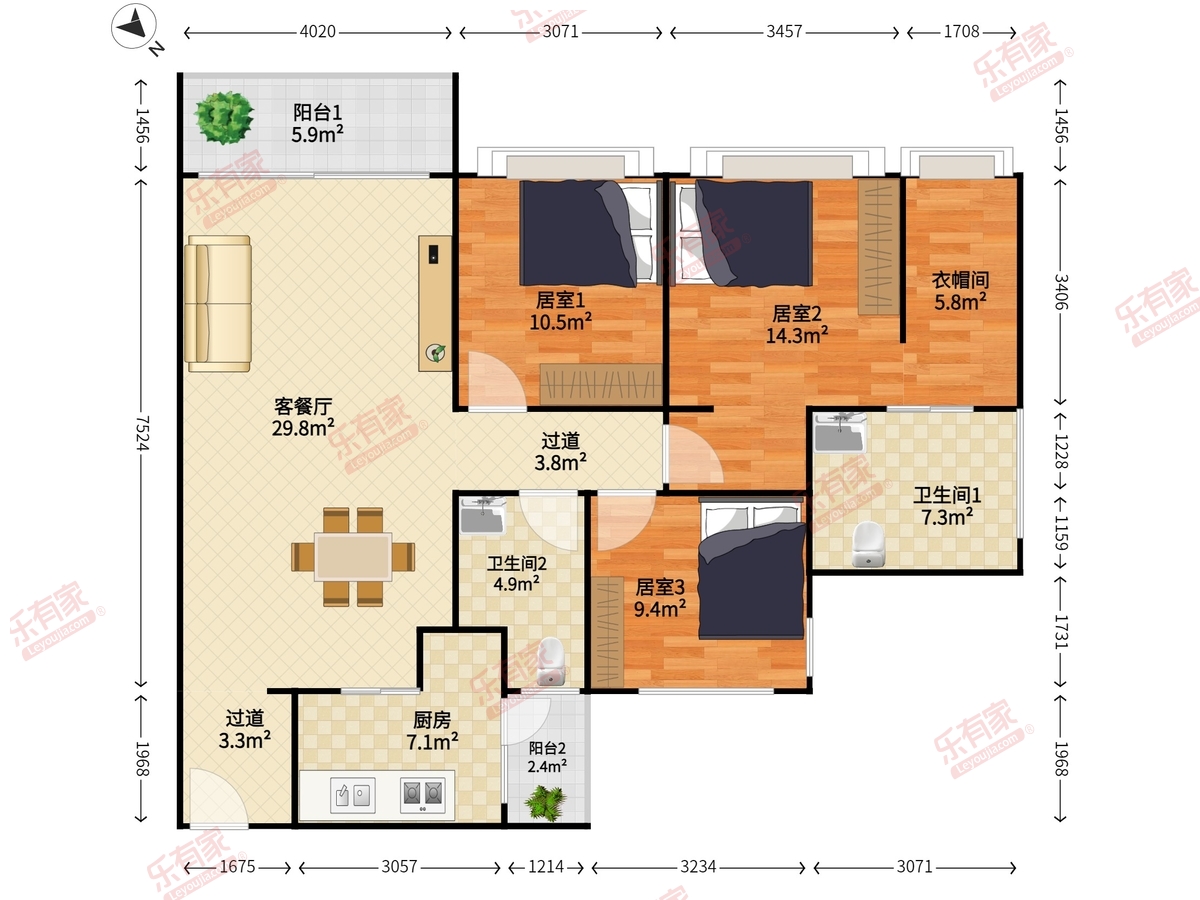 宝能公馆户型图